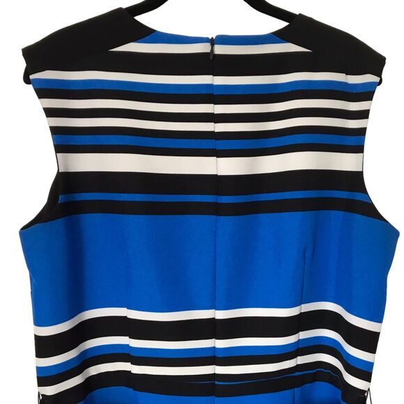 Emma & Michele Womens Dress Size 12 Multicolor Striped Sleeveless Career Sheath - Picture 7 of 13